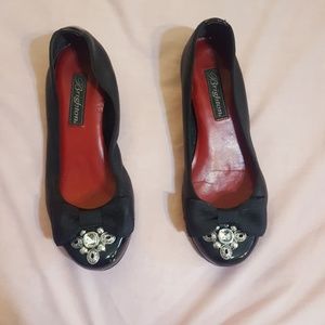 Brighton Black Bow Flats